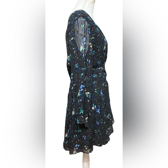 Anthropologie Ruched Floral Mini Dress size large - Picture 4 of 7